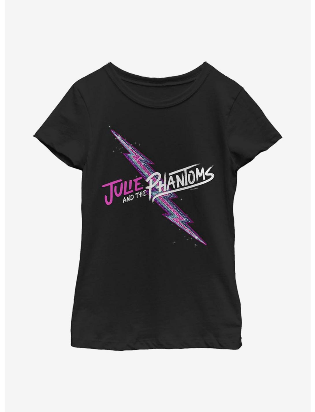 Julie And The Phantoms Lightning Bolt Youth Girls T-Shirt, BLACK, hi-res