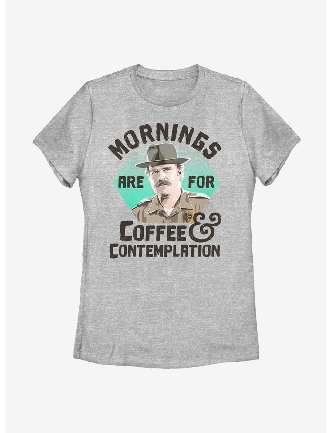 Stranger Things Hopper Coffee Morning Womens T-Shirt, ATH HTR, hi-res
