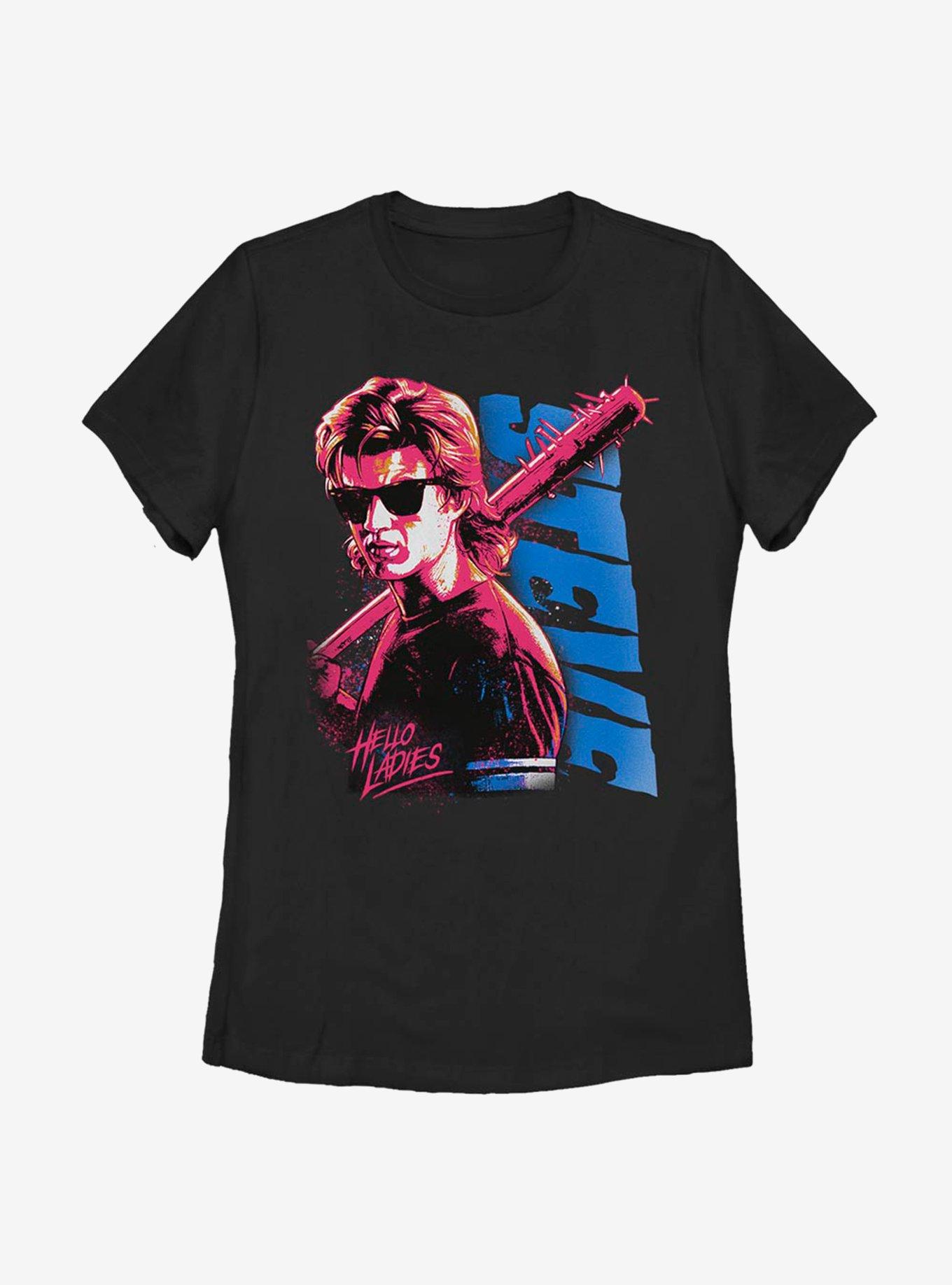 Stranger Things Splatterpunk Steve Womens T-Shirt, BLACK, hi-res view 1