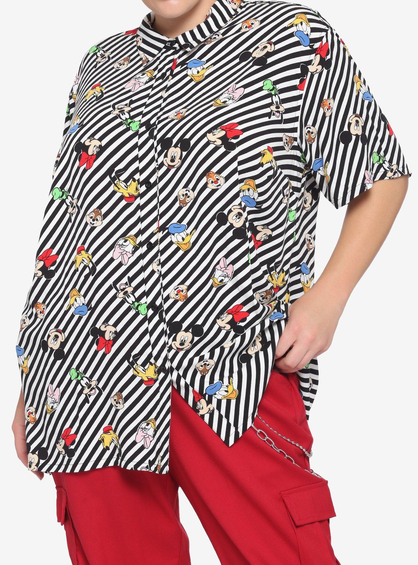 Disney Mickey & Friends Stripe Woven Button-Up Plus Size, MULTI, hi-res