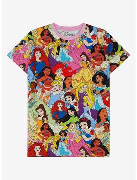 Plus Size Cakeworthy Disney Princess Characters Allover Print T-Shirt, , hi-res
