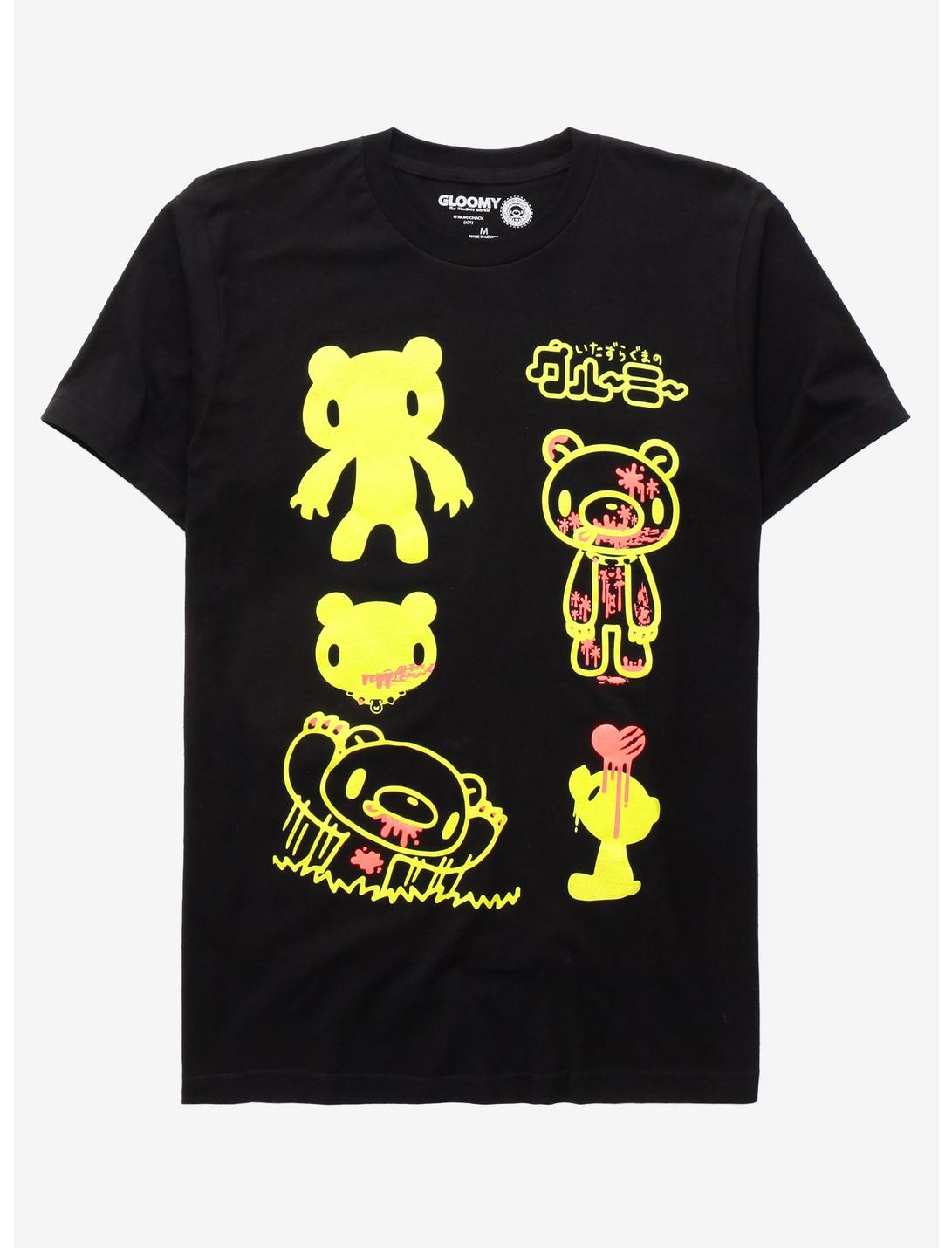 Gloomy Bear Comic T-Shirt By Mori Chack, BLACK, hi-res