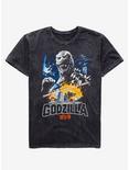 Godzilla Japan Poster Mineral Wash T-Shirt, CHARCOAL, hi-res