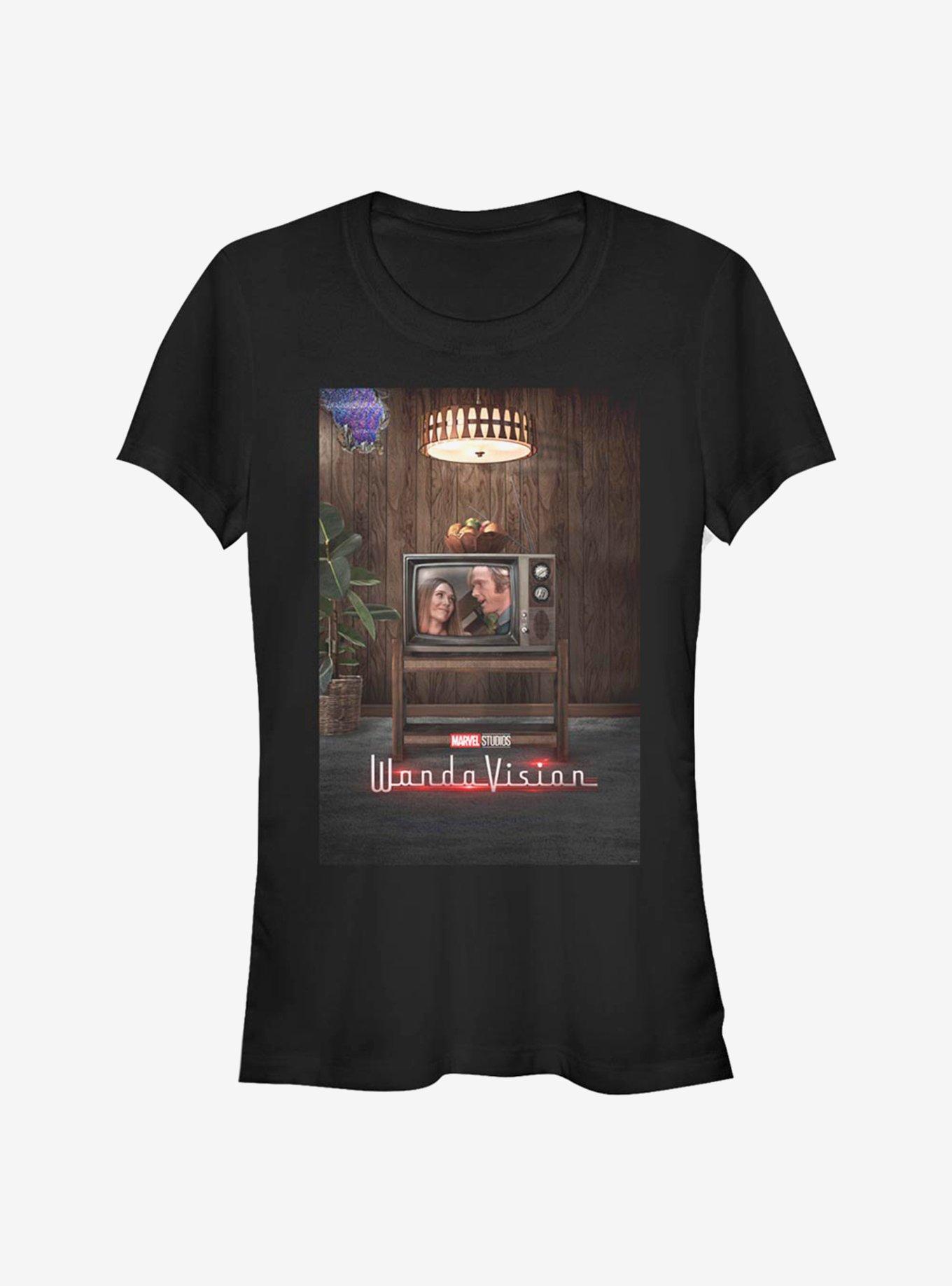 Marvel WandaVision WV Poster 70's Girls T-Shirt, BLACK, hi-res