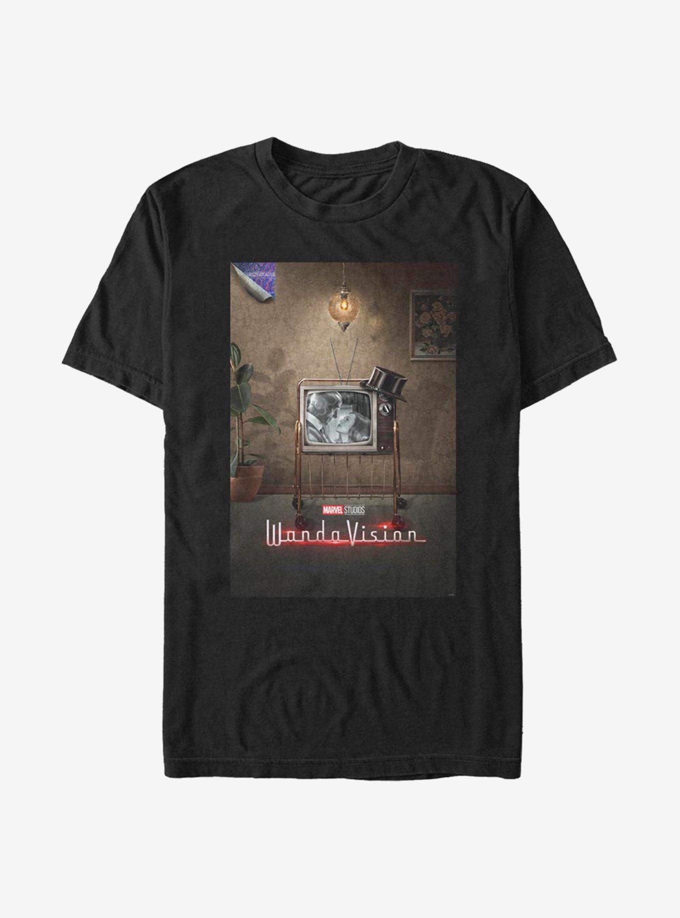 Marvel WandaVision WV Poster 60's T-Shirt, BLACK, hi-res