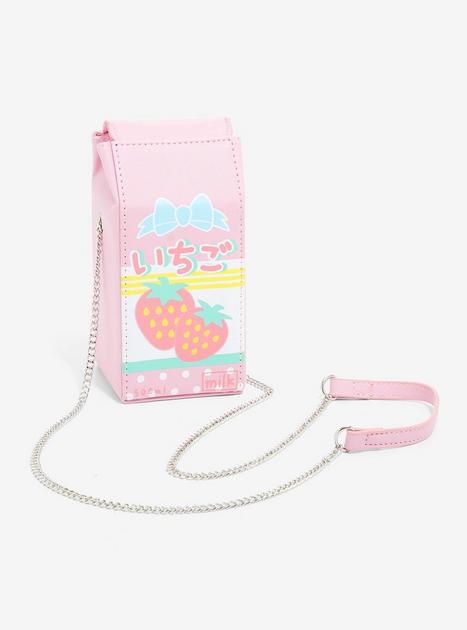 Strawberry Milk Carton Crossbody Bag | Hot Topic