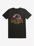 Jurassic World Pastel Sunset Logo T-Shirt, BLACK, hi-res