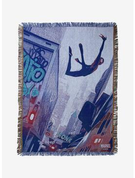 Marvel Spider-Man Miles Morales Web-Swinging Tapestry Throw - BoxLunch Exclusive, , hi-res