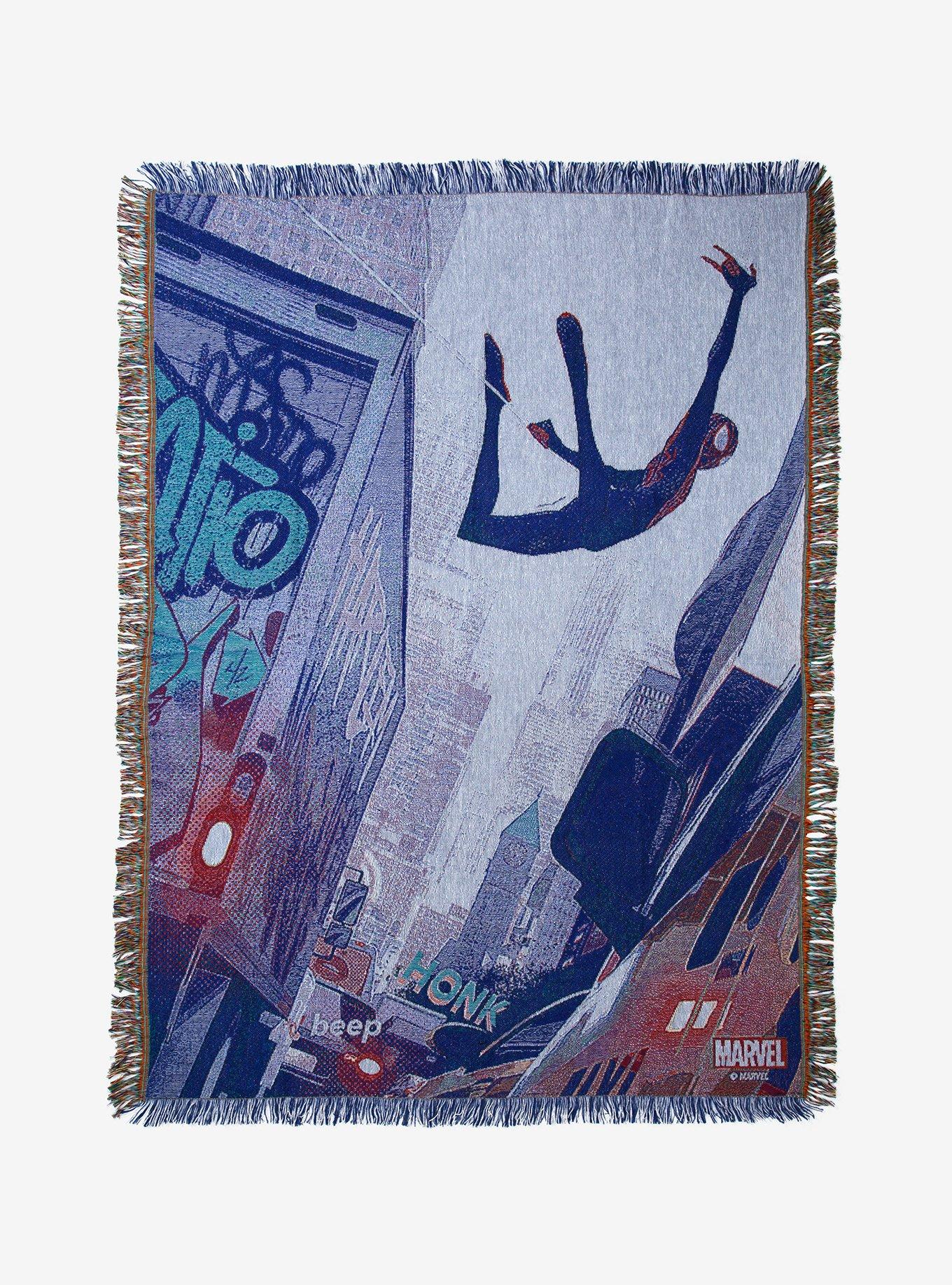 Marvel Spider-Man Miles Morales Web-Swinging Tapestry Throw - BoxLunch Exclusive, , hi-res