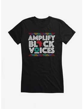 Black History Month Amplify Black Voices Text Girls T-Shirt, , hi-res