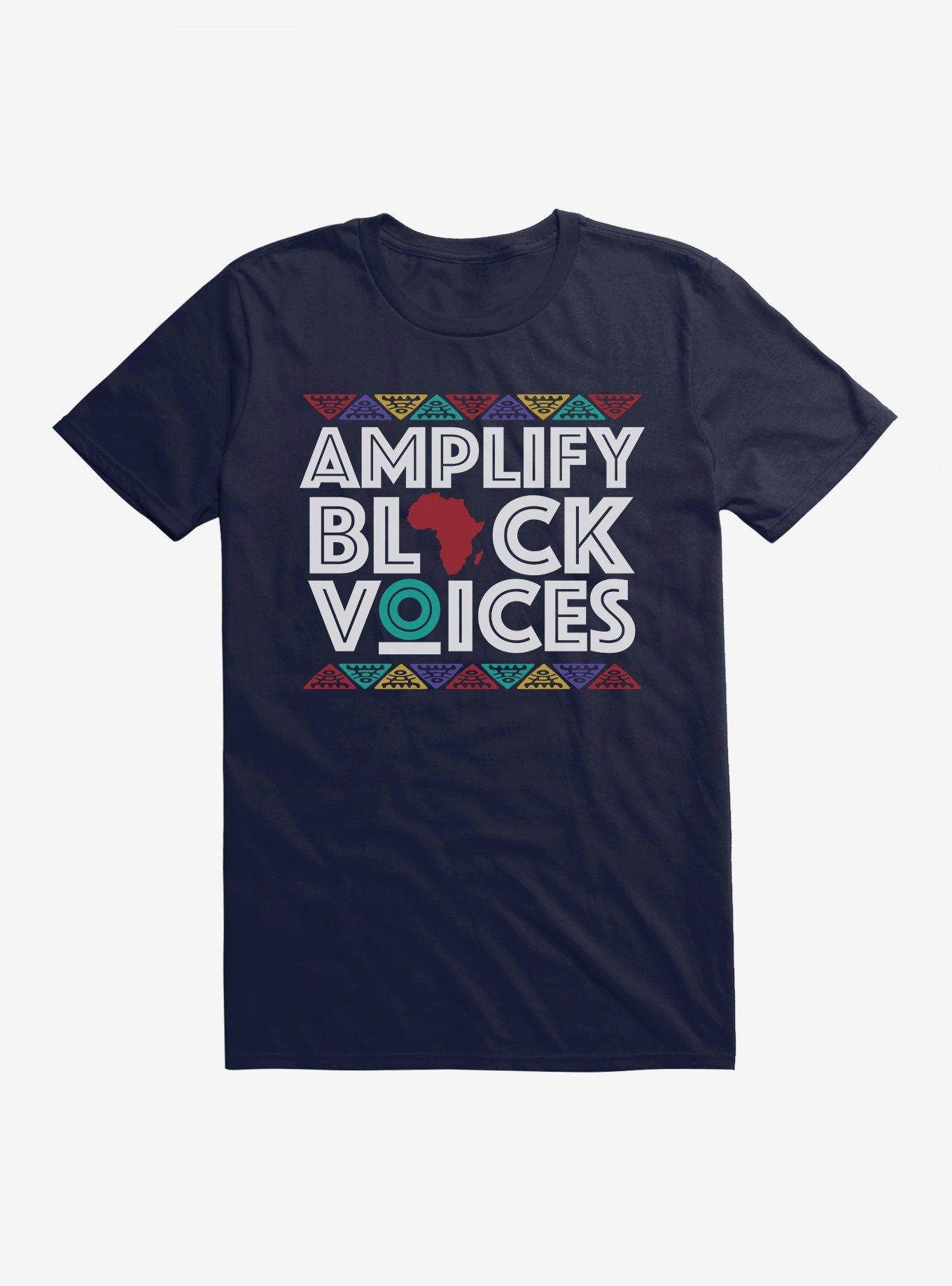 Black History Month Amplify Black Voices Text T-Shirt, , hi-res