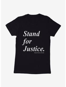 Black History Month Justice Cursive Script Womens T-Shirt, , hi-res