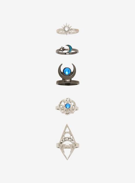 Celestial Blue Gem Ring Set | Hot Topic