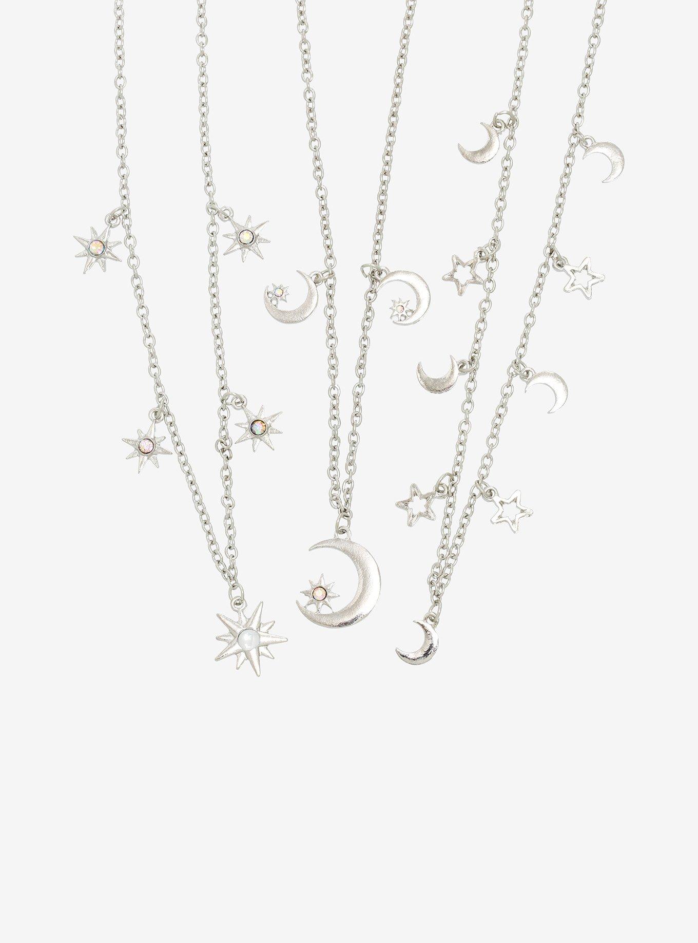Celestial Moon & Stars Charm Choker Set