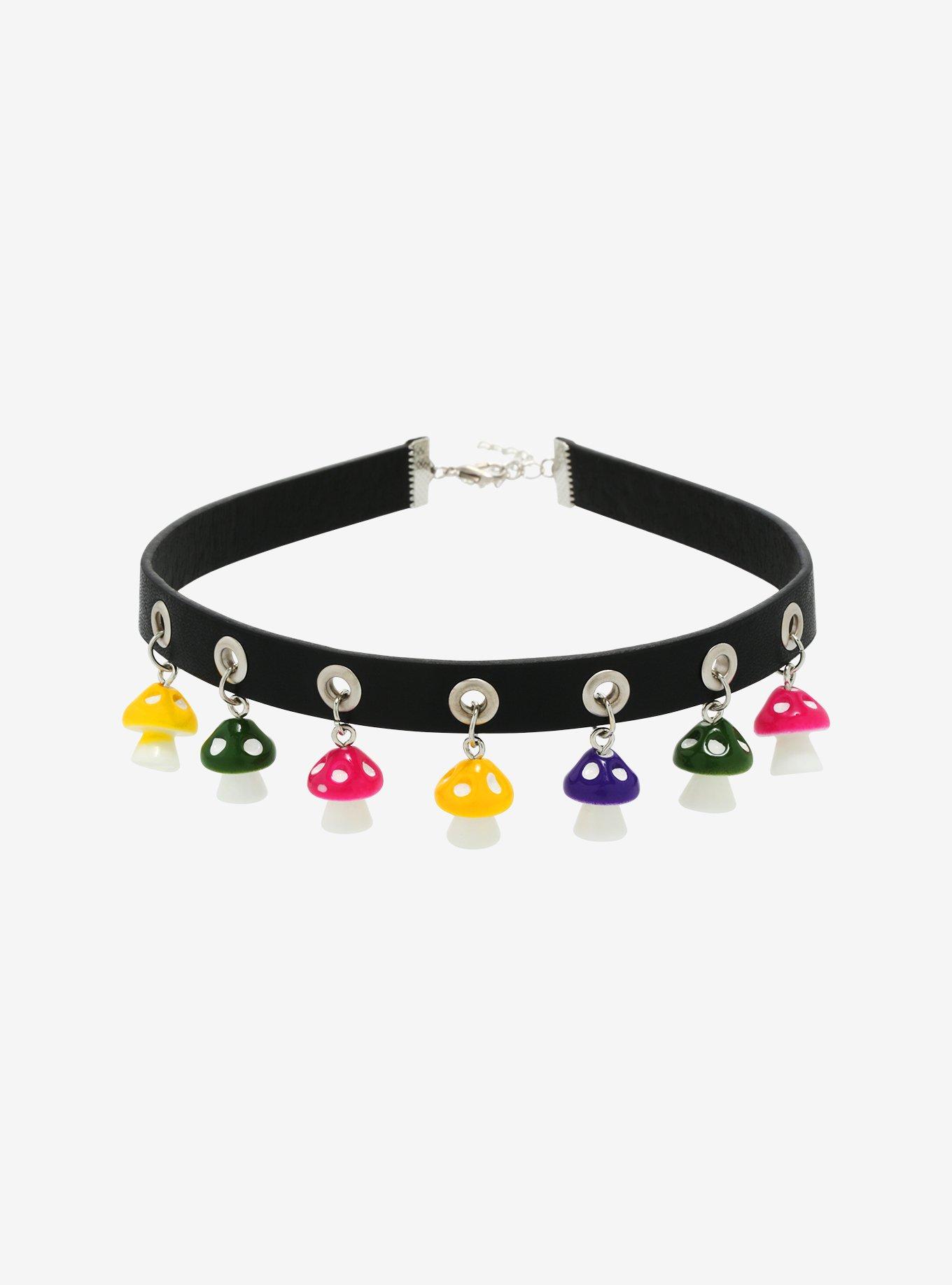 Mushroom Charm Eyelet Choker, , hi-res