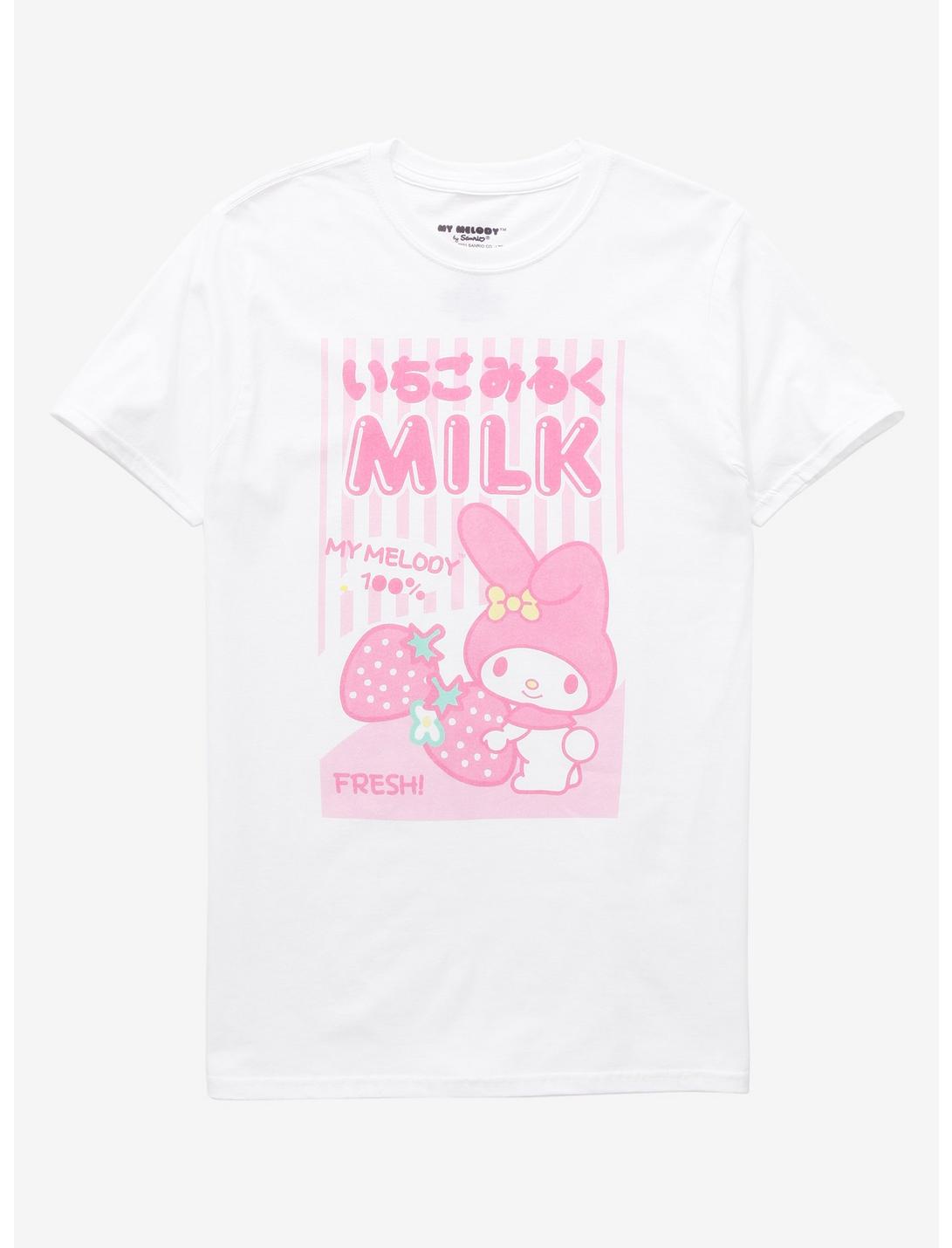 My Melody Strawberry Milk Girls T-Shirt, MULTI, hi-res