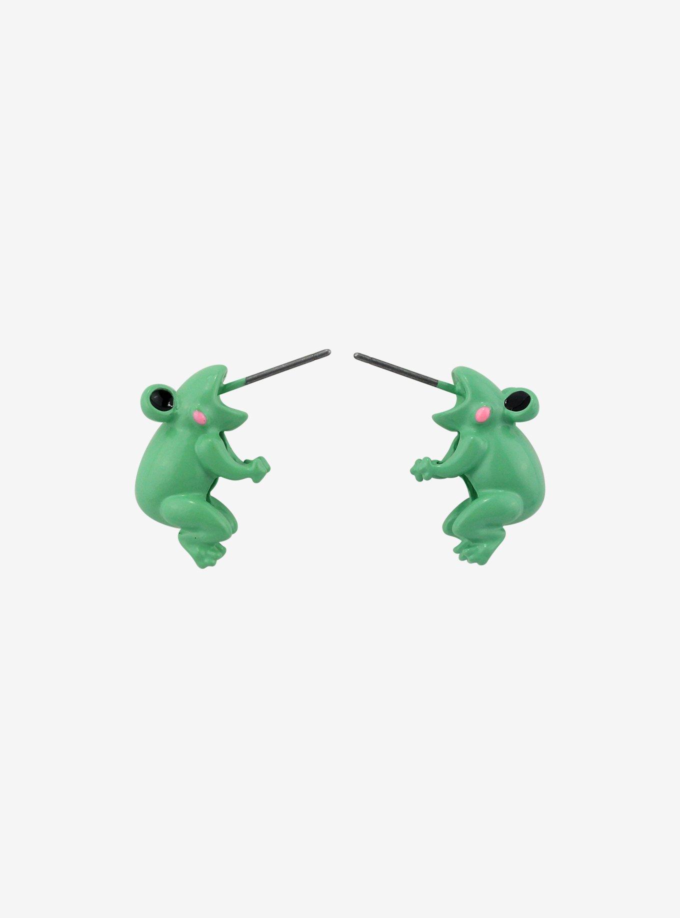 Biting Frog Earrings, , hi-res