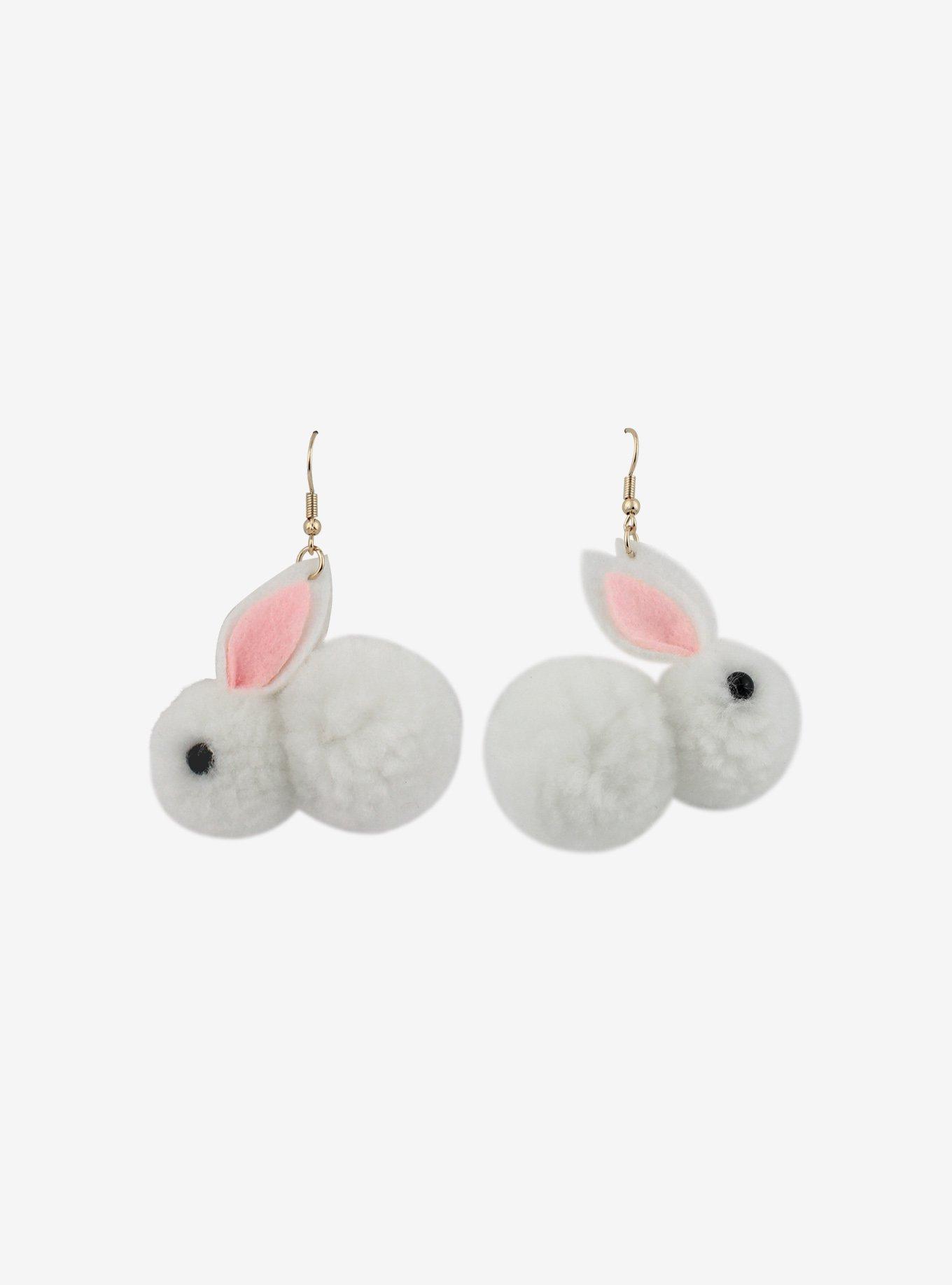 Fuzzy Bunny Drop Earrings, , hi-res