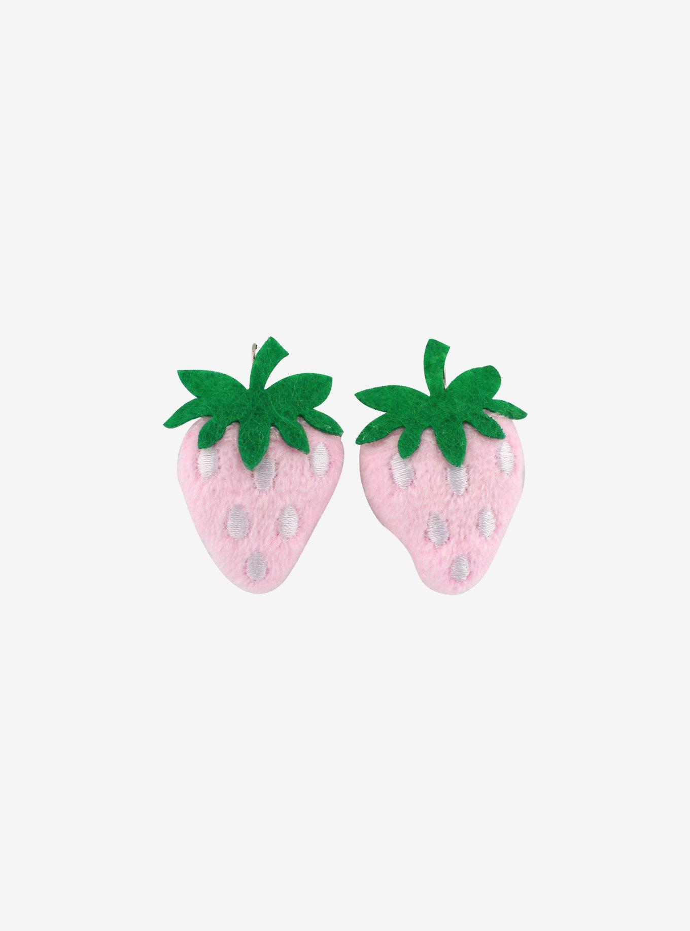 Plush Pink Strawberry Earrings | Hot Topic