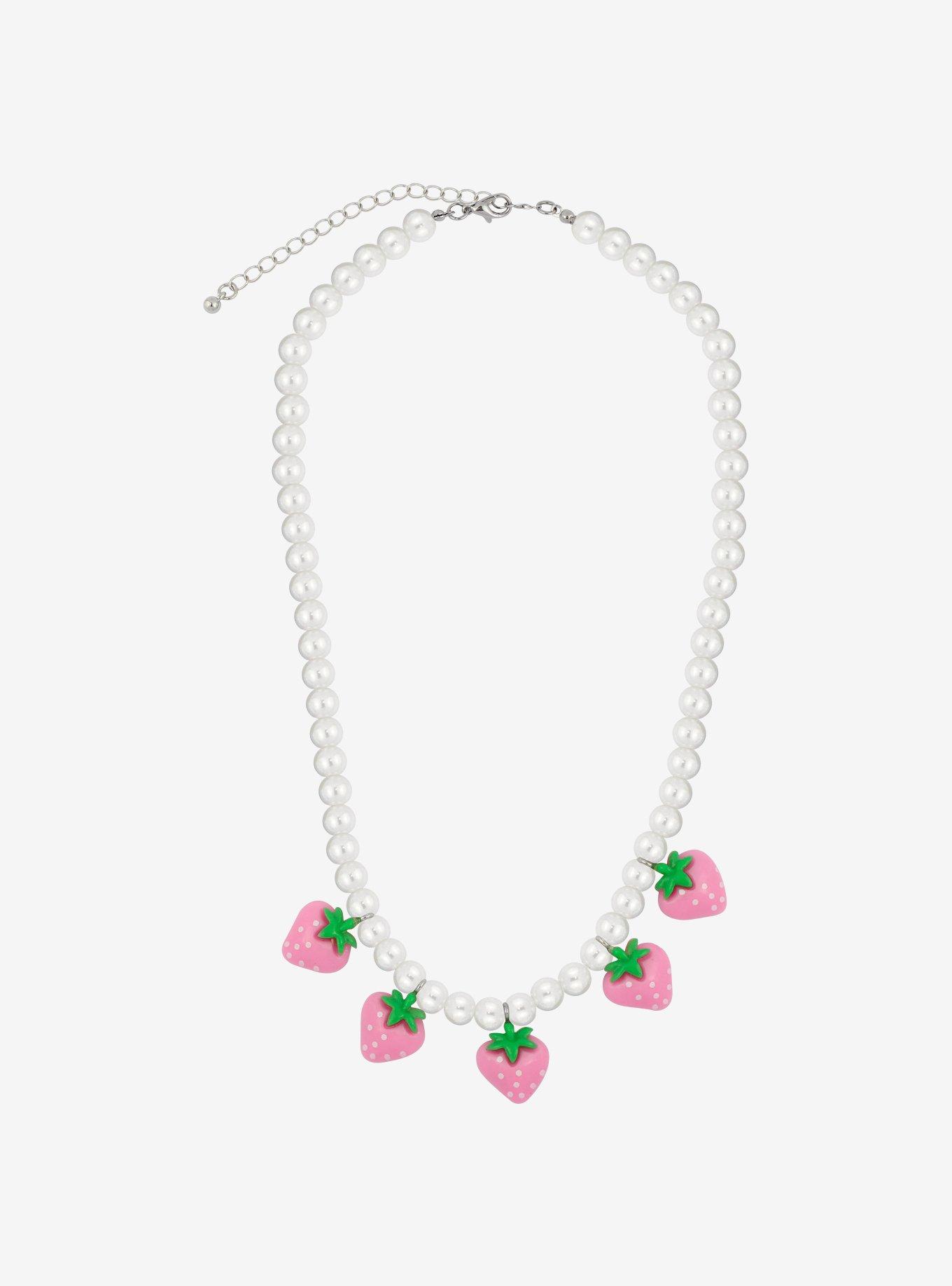 Pink Strawberry Pearl Choker, , hi-res