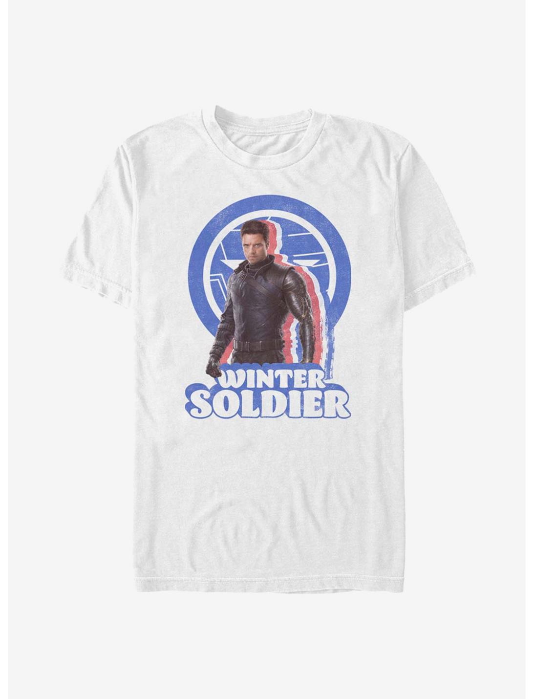 Marvel The Falcon And The Winter Soldier Distressed Bucky T-Shirt, WHITE, hi-res