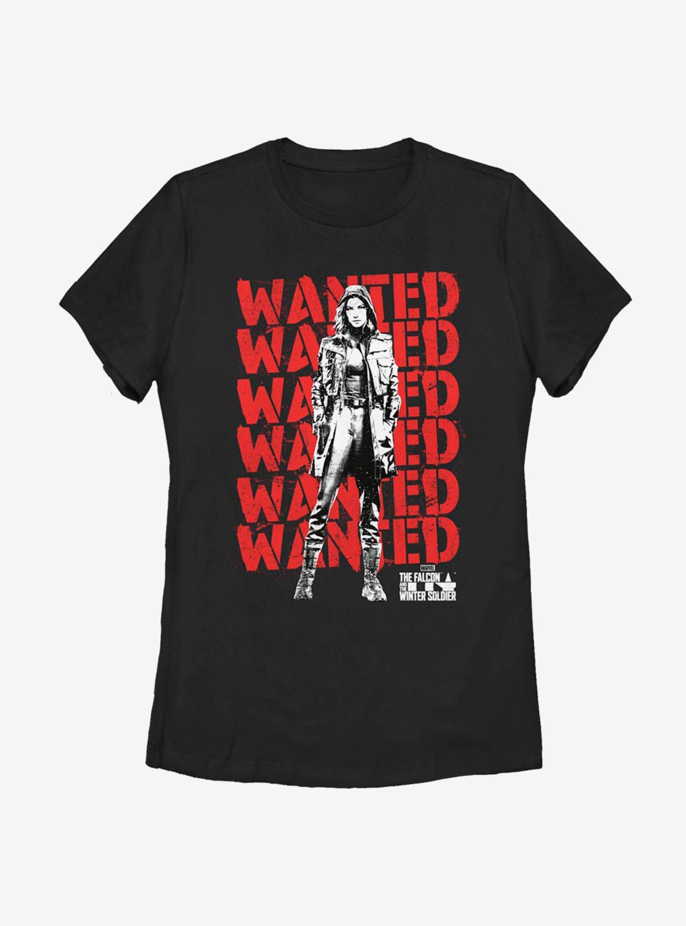 Marvel The Falcon And The Winter Soldier Wanted Repeating Red Womens T-Shirt, , hi-res