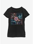 Marvel The Falcon And The Winter Soldier Hero Box Up Youth Girls T-Shirt, BLACK, hi-res