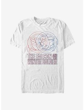 Marvel The Falcon And The Winter Soldier Red Blue Wireframe T-Shirt, , hi-res