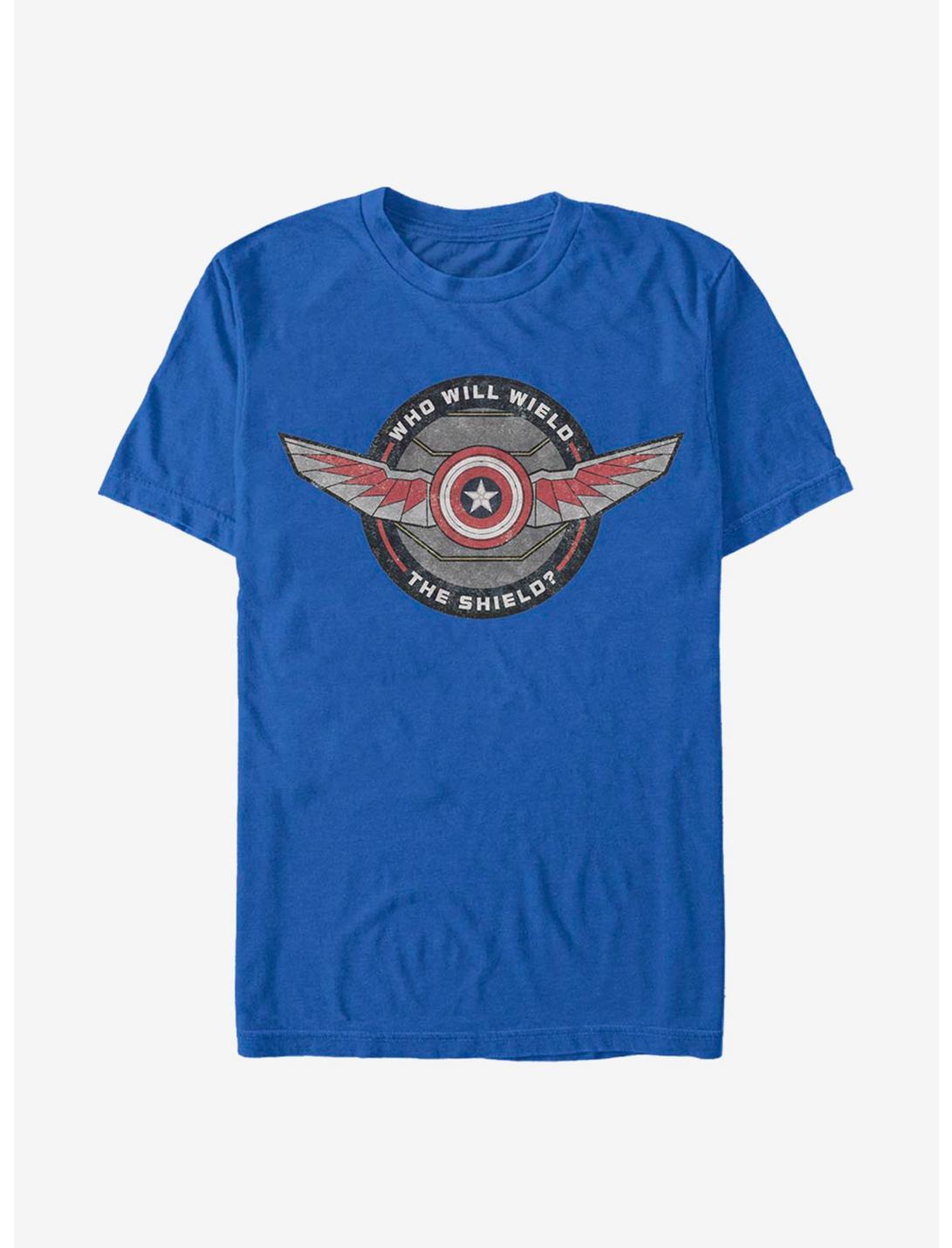 Marvel The Falcon And The Winter Soldier Wield Shield T-Shirt, ROYAL, hi-res