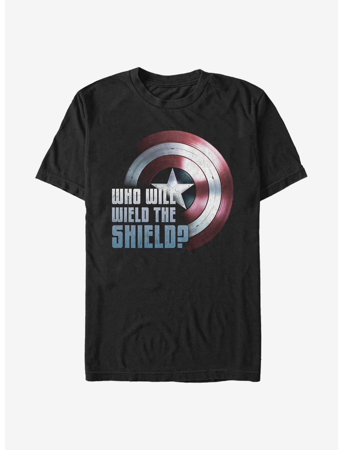 Marvel The Falcon And The Winter Soldier Wielding The Shield T-Shirt, BLACK, hi-res