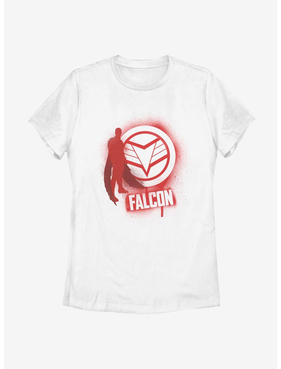 Marvel The Falcon And The Winter Soldier Falcon Spray Paint Womens T-Shirt, WHITE, hi-res