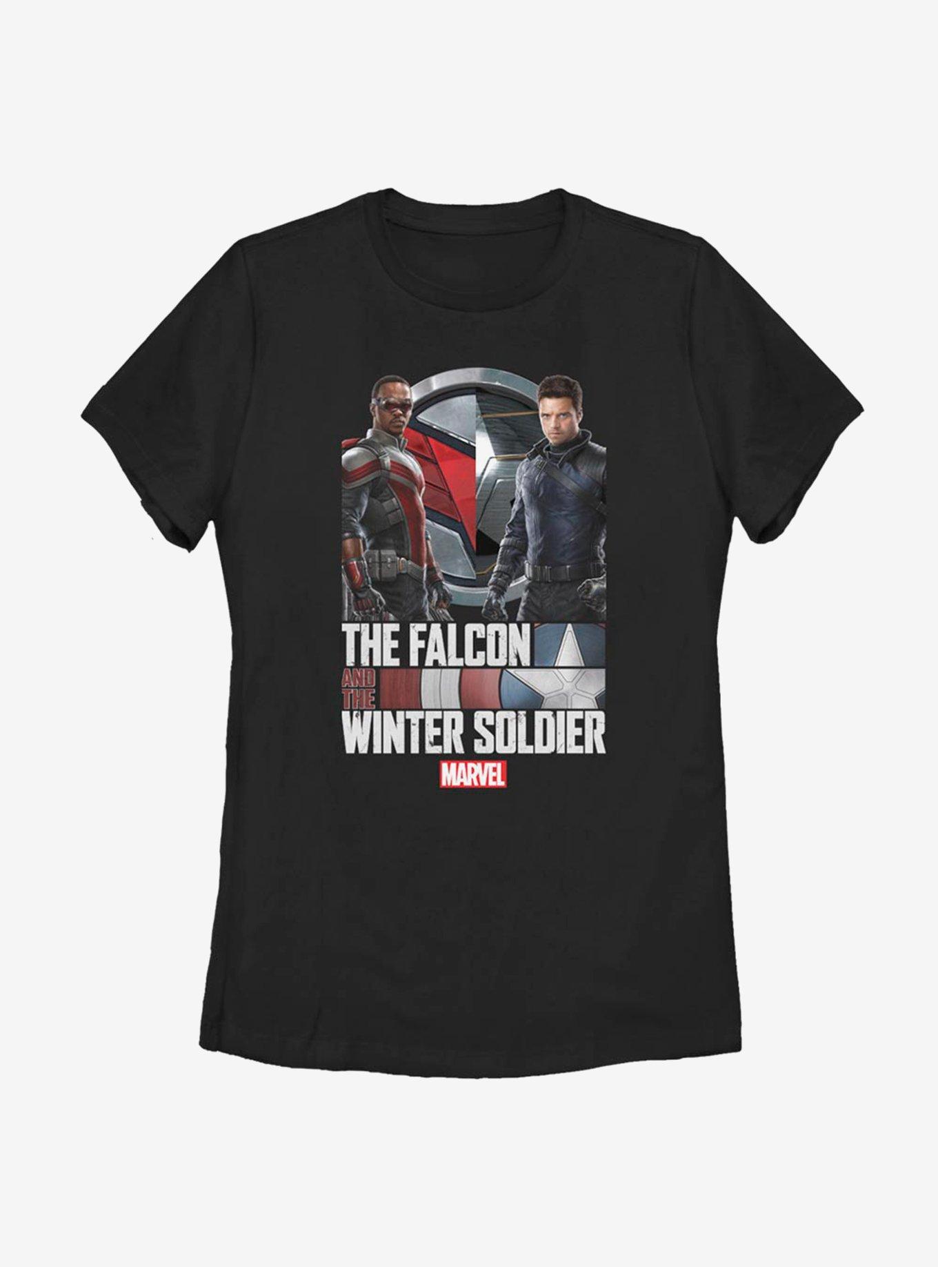 Marvel The Falcon And The Winter Soldier Photo Real Womens T-Shirt, BLACK, hi-res