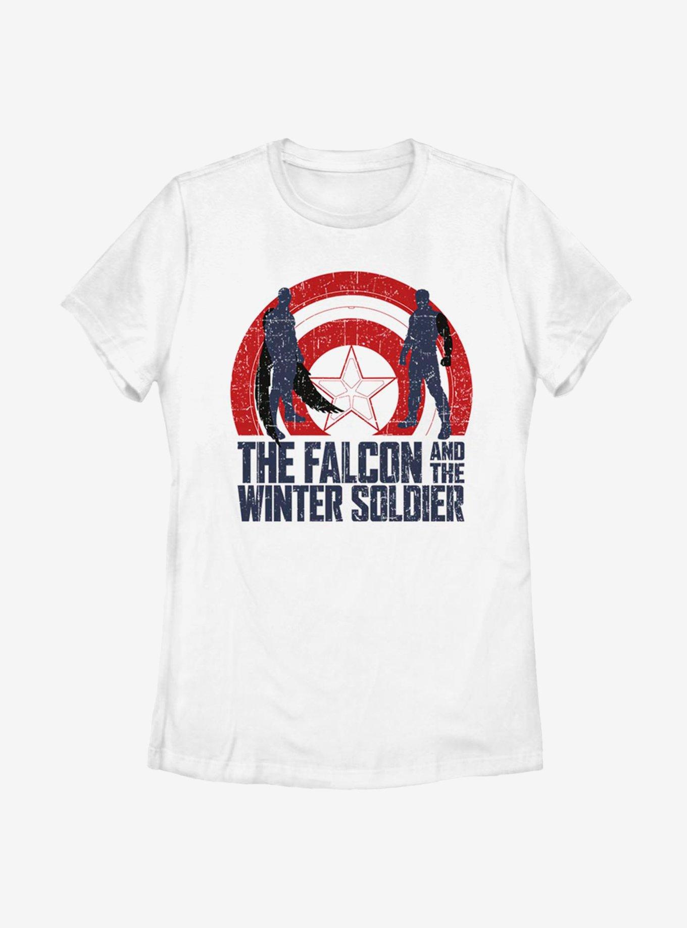 Marvel The Falcon And The Winter Soldier Shield Sun Womens T-Shirt, WHITE, hi-res