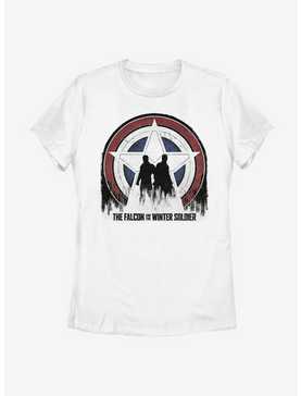 Marvel The Falcon And The Winter Soldier Silhouette Shield Womens T-Shirt, , hi-res