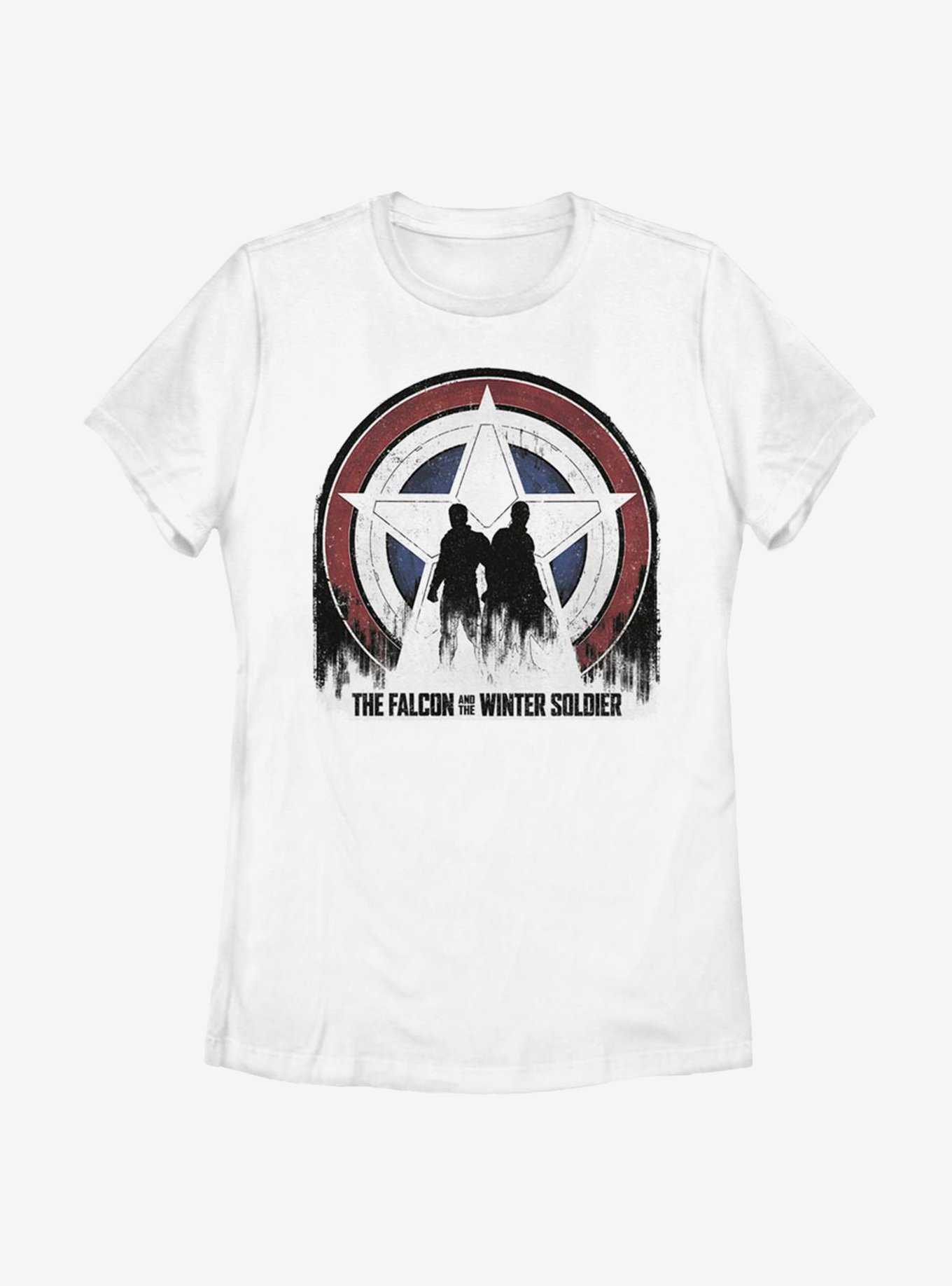Marvel The Falcon And The Winter Soldier Silhouette Shield Womens T-Shirt, , hi-res