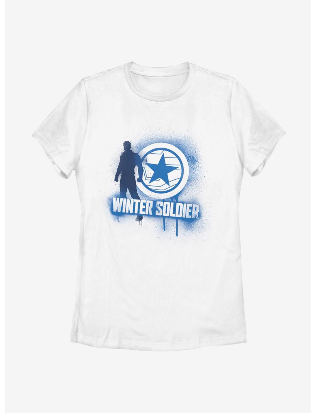 Marvel The Falcon And The Winter Soldier Spray Paint Womens T-Shirt, WHITE, hi-res
