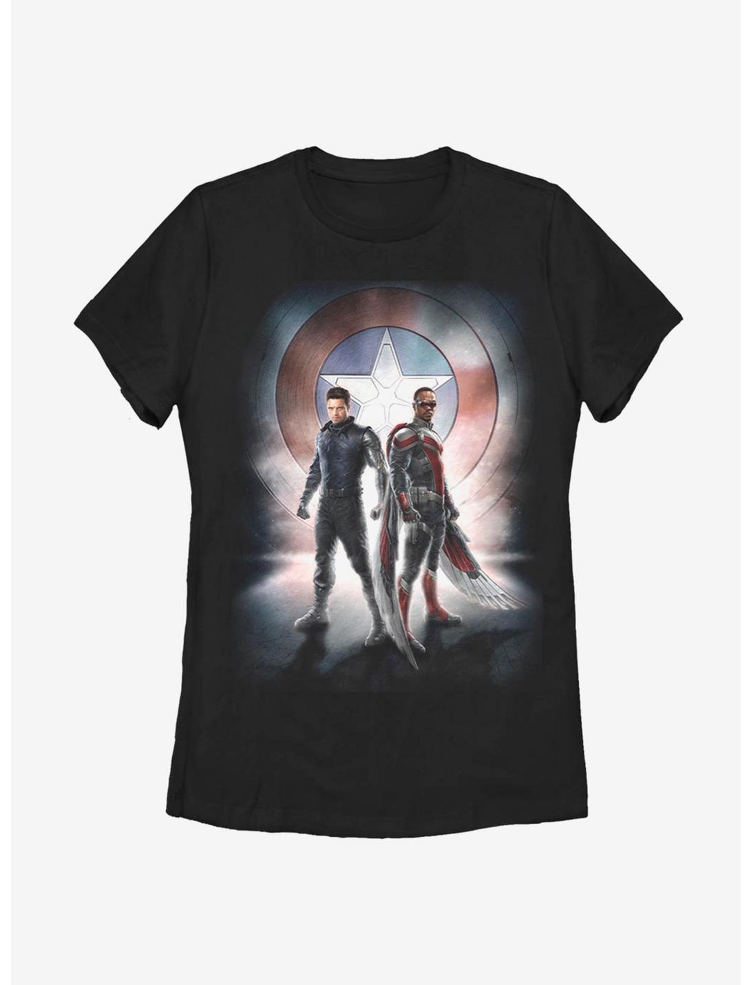 Marvel The Falcon And The Winter Soldier Team Poster Womens T-Shirt, BLACK, hi-res