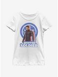 Marvel The Falcon And The Winter Soldier Distressed Bucky Youth Girls T-Shirt, WHITE, hi-res