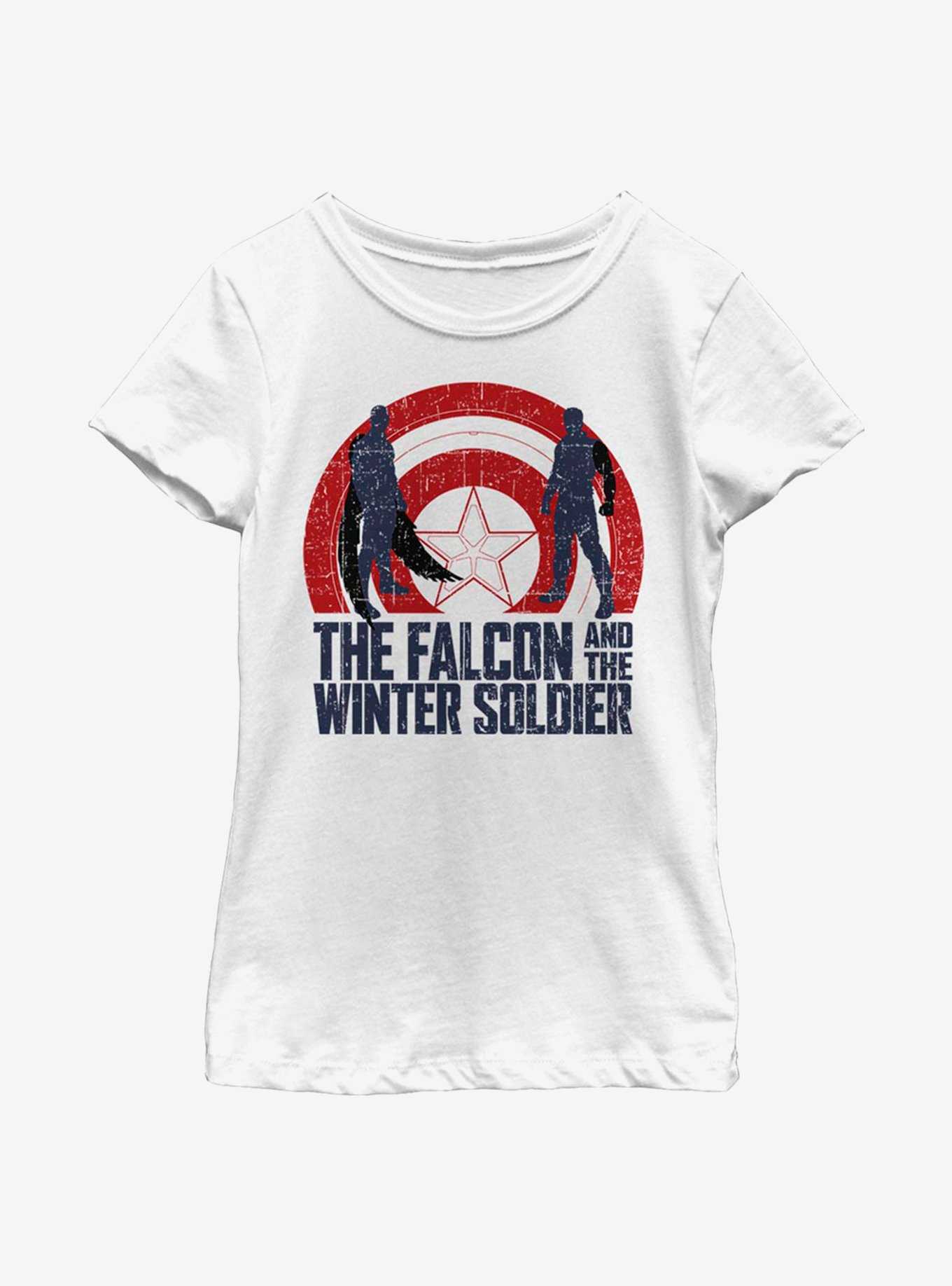 Marvel The Falcon And The Winter Soldier Shield Sun Youth Girls T-Shirt, , hi-res
