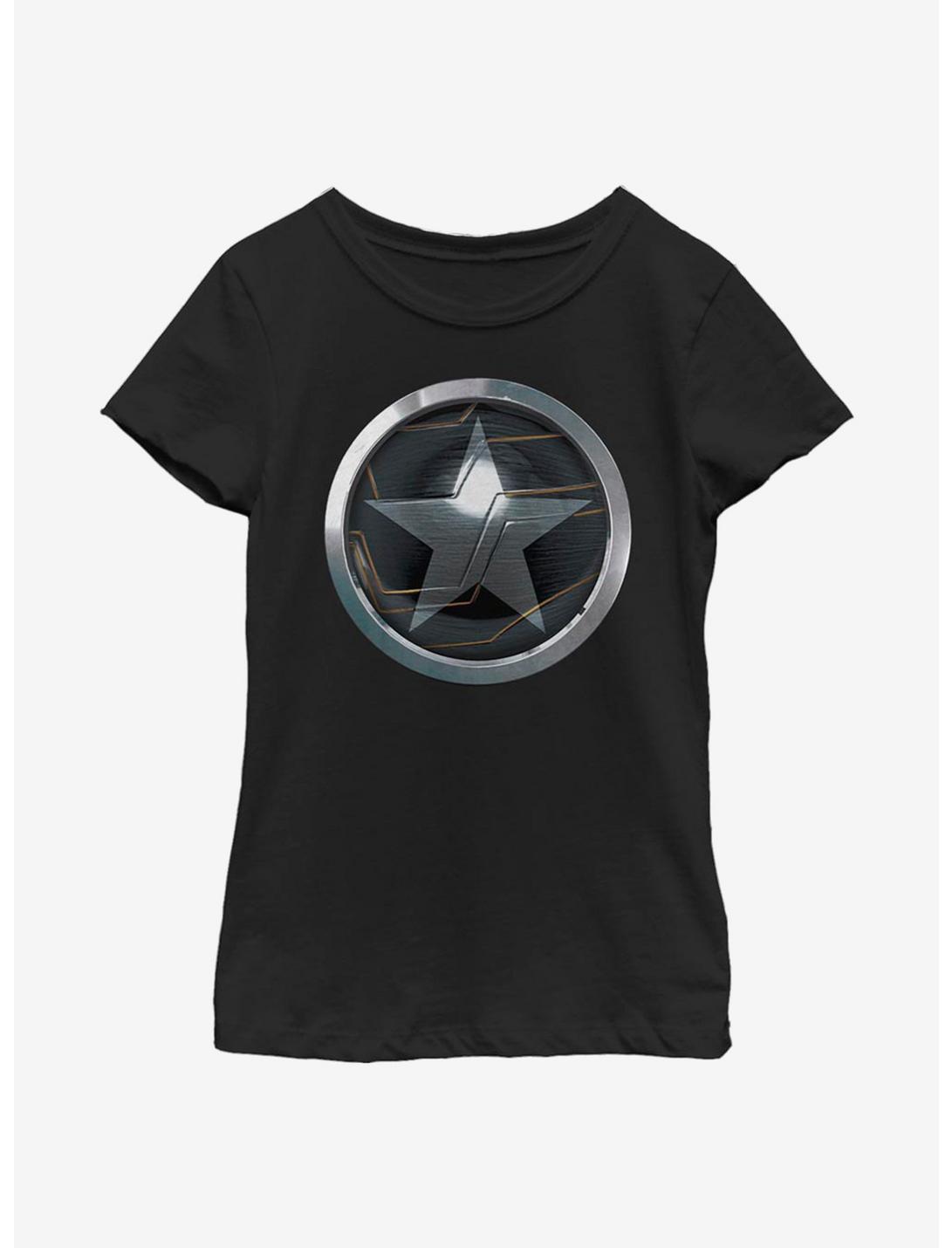 Marvel The Falcon And The Winter Soldier Logo Youth Girls T-Shirt, BLACK, hi-res