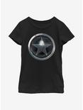 Marvel The Falcon And The Winter Soldier Logo Youth Girls T-Shirt, BLACK, hi-res