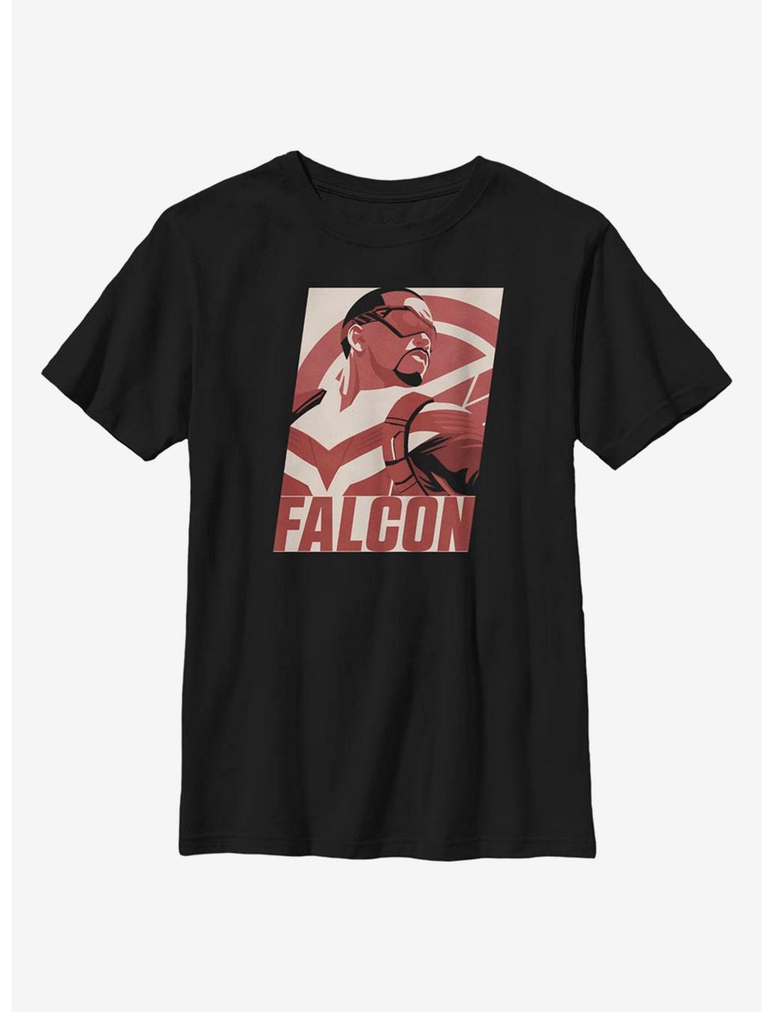 Marvel The Falcon And The Winter Soldier Falcon Poster Youth T-Shirt, BLACK, hi-res