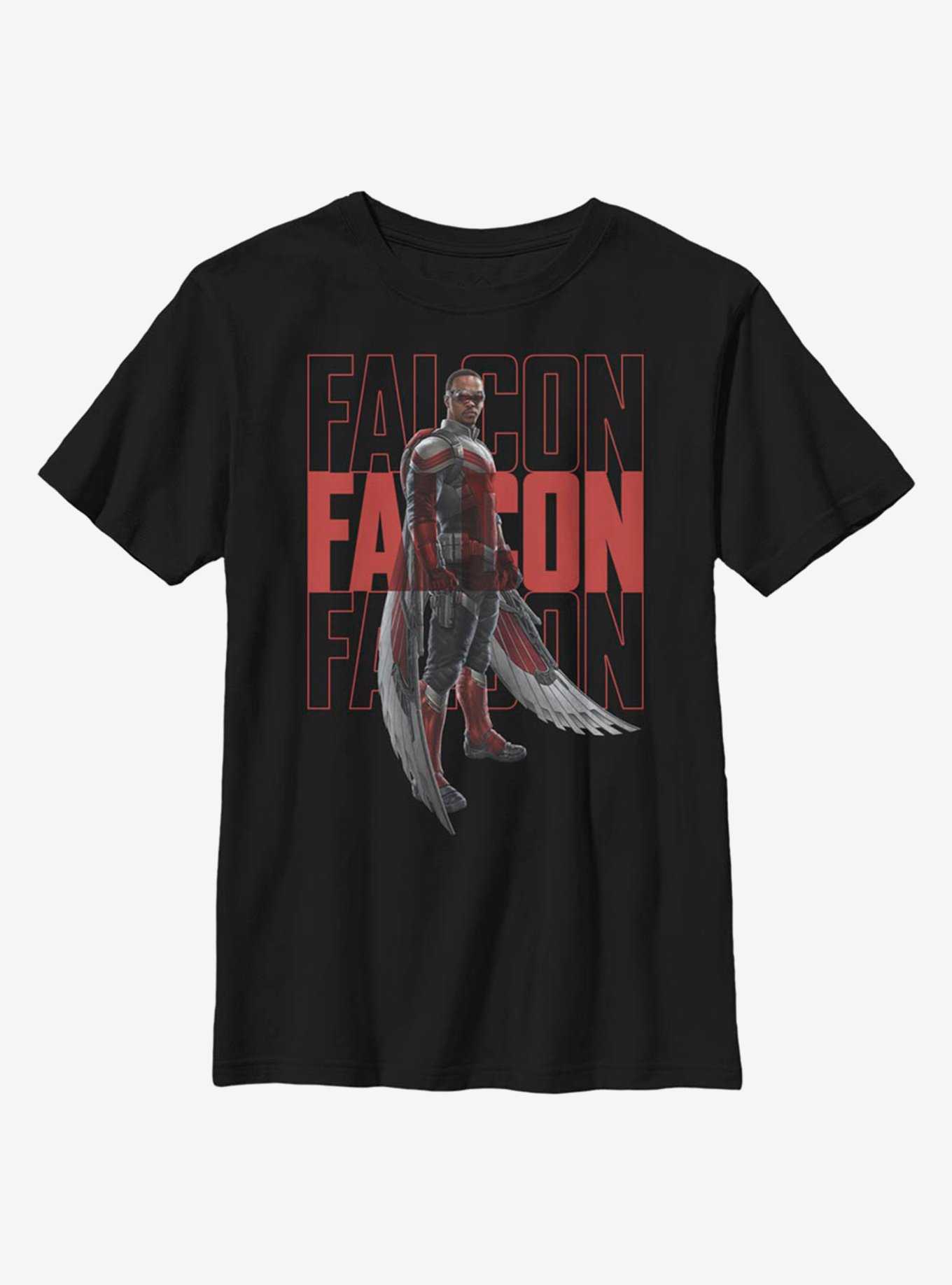 Marvel The Falcon And The Winter Soldier Falcon Repeating Youth T-Shirt, , hi-res