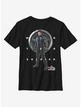 Marvel The Falcon And The Winter Soldier Grid Text Youth T-Shirt, BLACK, hi-res
