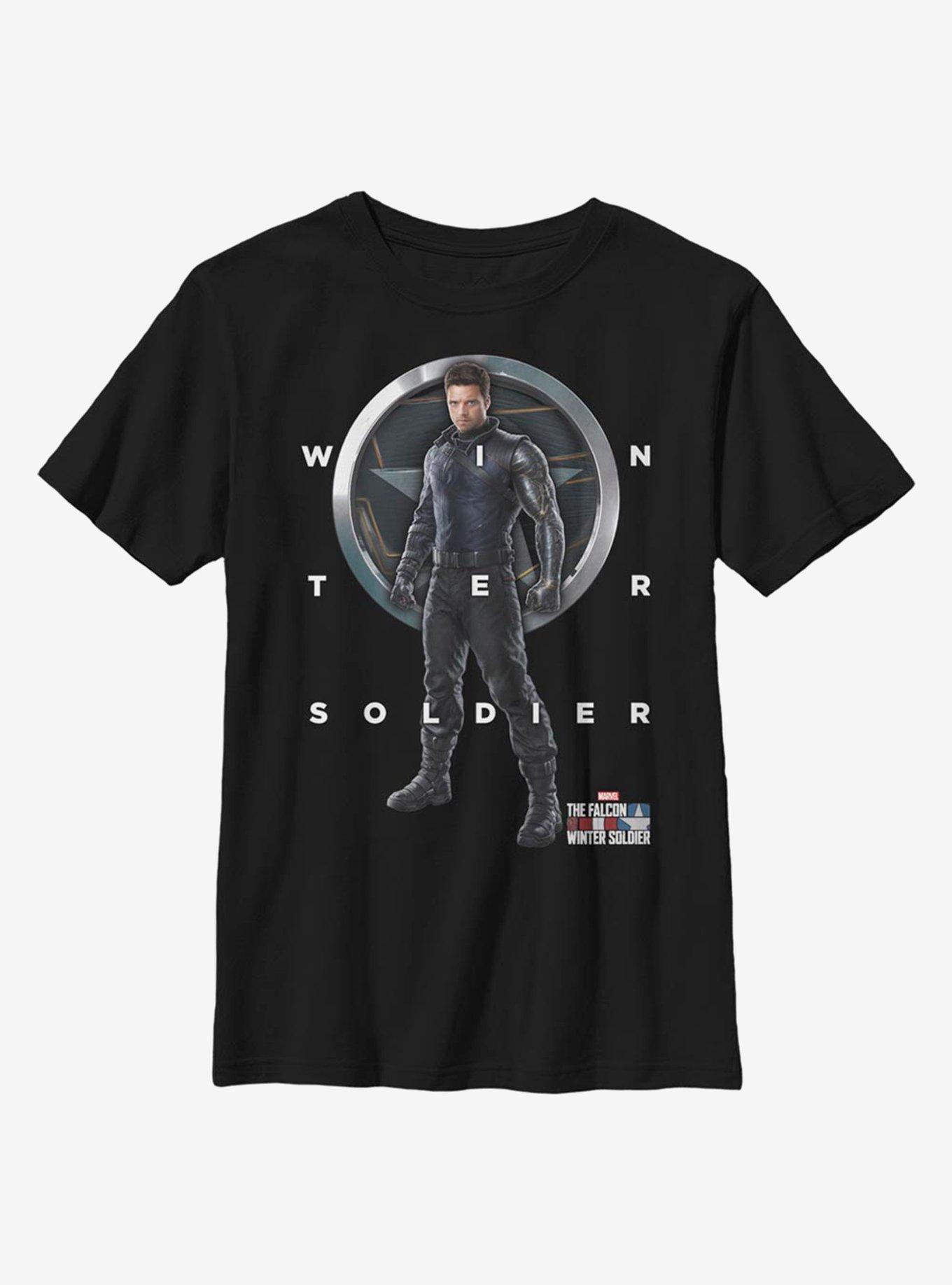 Marvel The Falcon And The Winter Soldier Grid Text Youth T-Shirt, , hi-res