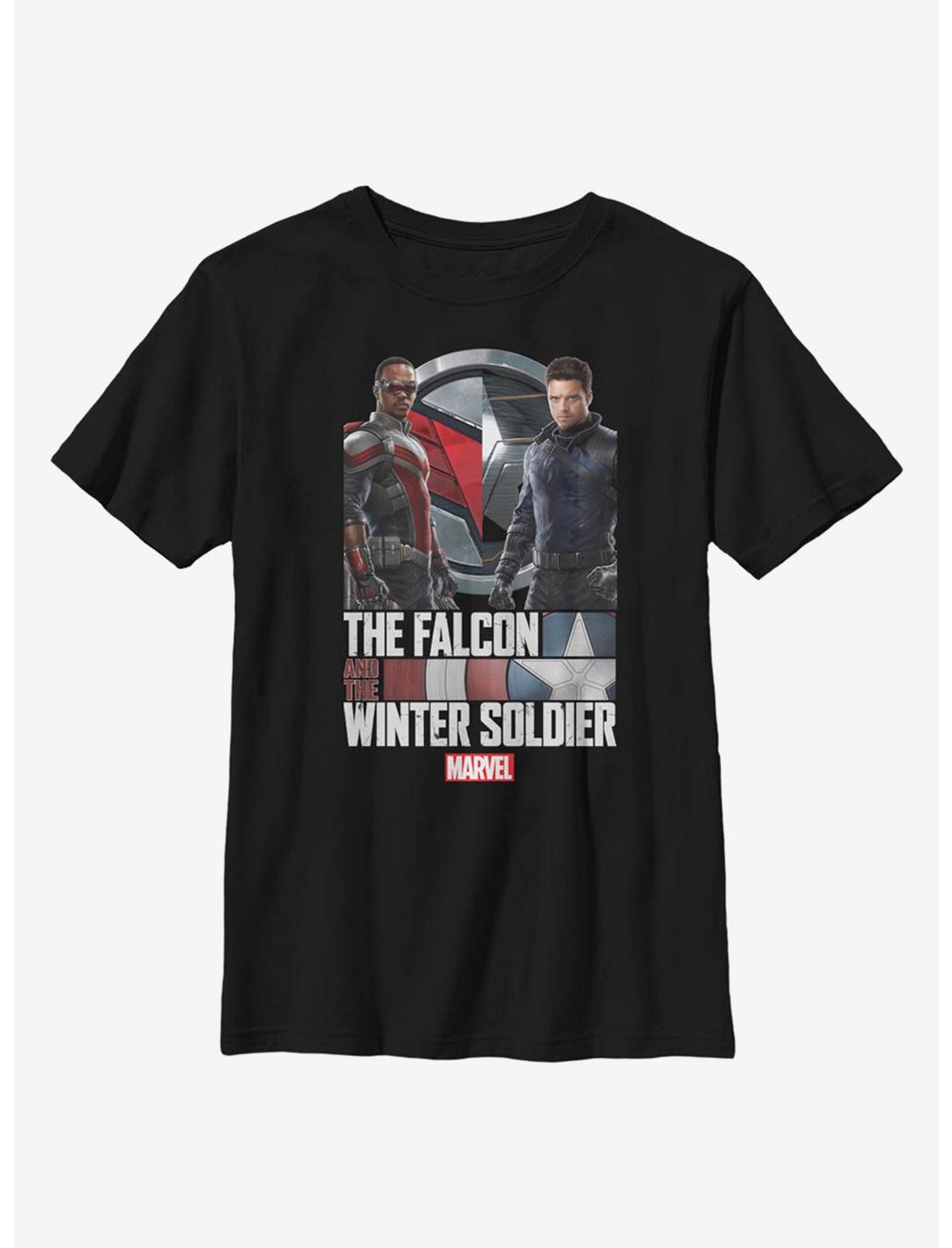Marvel The Falcon And The Winter Soldier Photo Real Youth T-Shirt, BLACK, hi-res