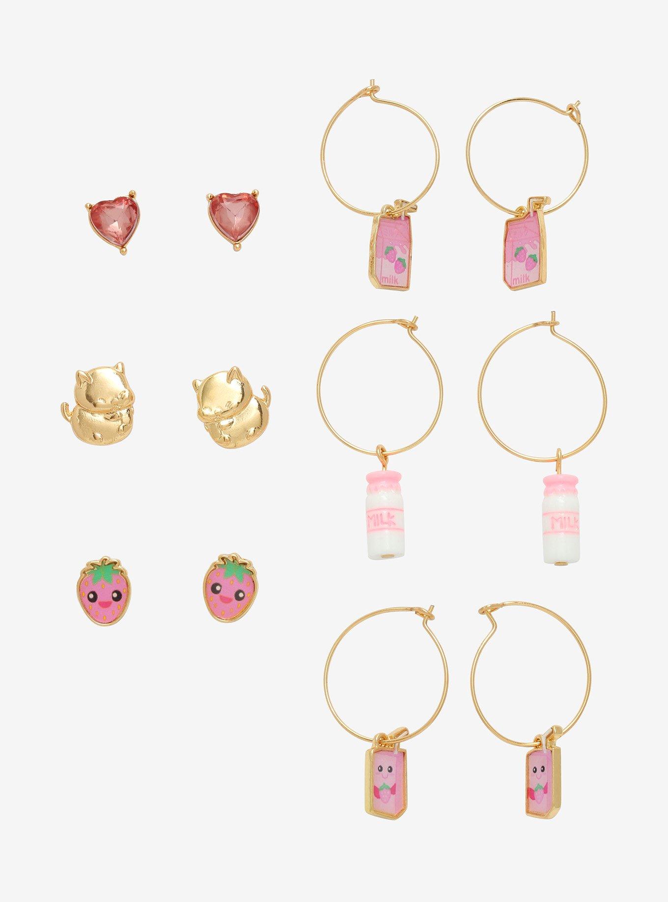 Strawberry Milk Carton Earring Set