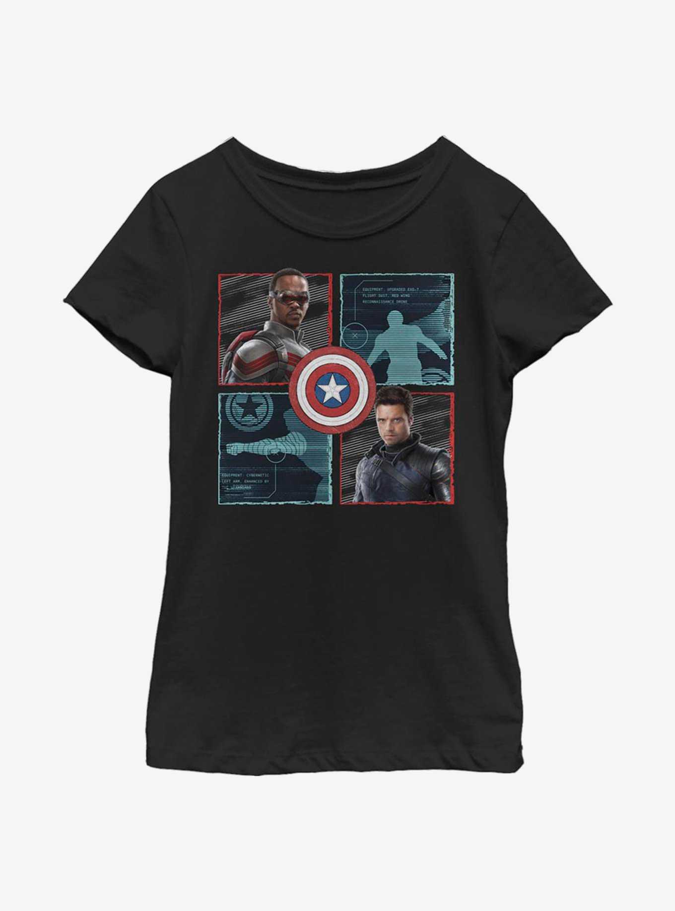 Marvel The Falcon And The Winter Soldier Hero Box Up Youth Girls T-Shirt, , hi-res