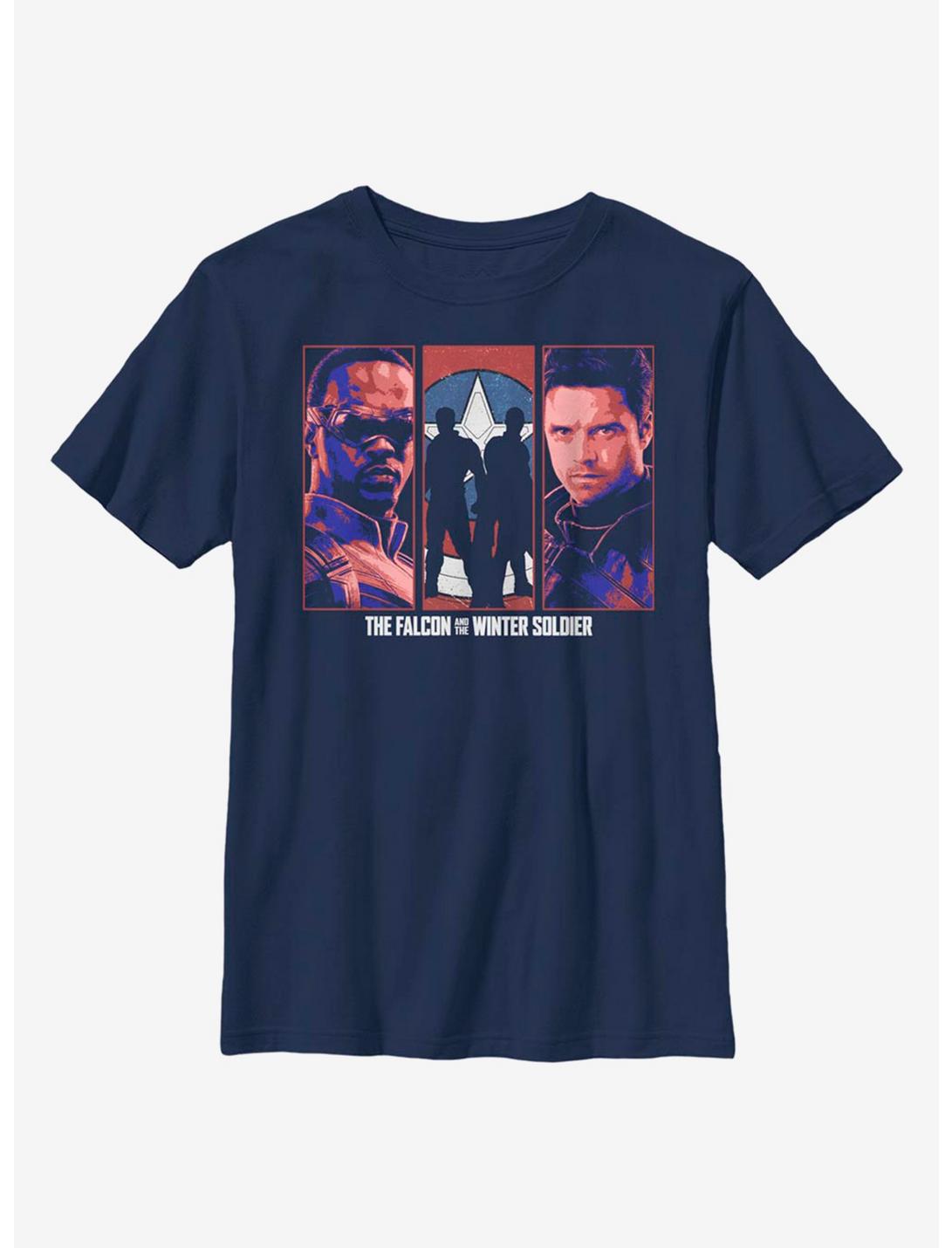 Marvel The Falcon And The Winter Soldier Group Youth T-Shirt, NAVY, hi-res