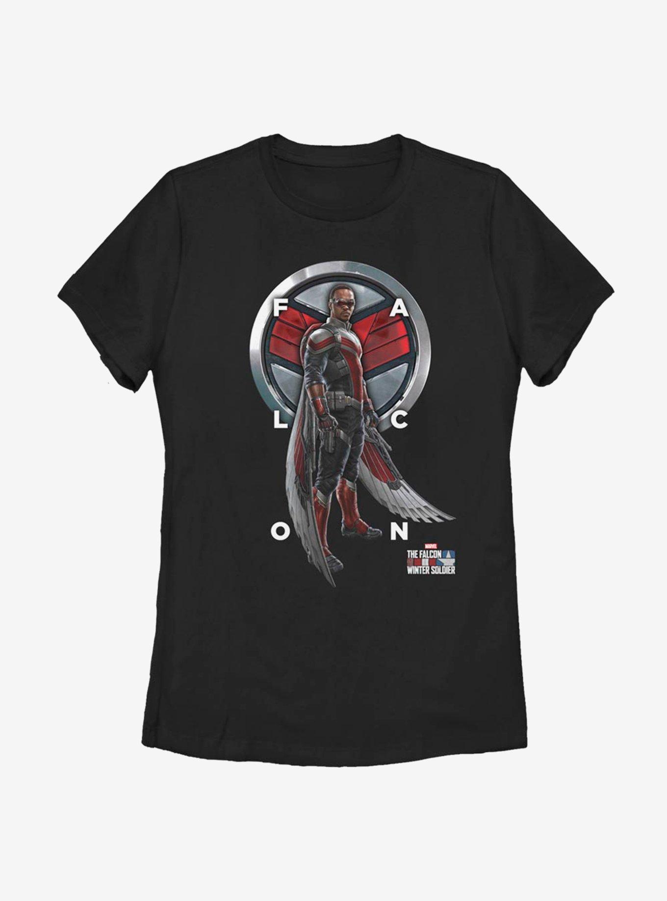 Marvel The Falcon And The Winter Soldier Falcon Grid Text Womens T-Shirt, , hi-res